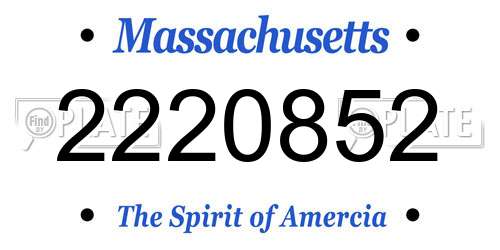 2220852 Massachusetts License Plate