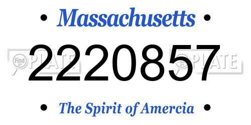 2220857 Massachusetts License Plate