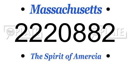 2220882 Massachusetts License Plate