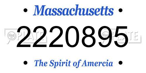2220895 Massachusetts License Plate