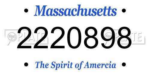 2220898 Massachusetts License Plate
