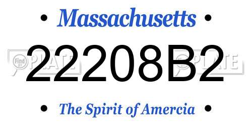 22208B2 Massachusetts License Plate