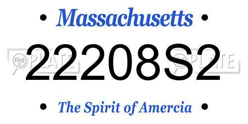 22208S2 Massachusetts License Plate