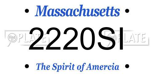 2220SI Massachusetts License Plate