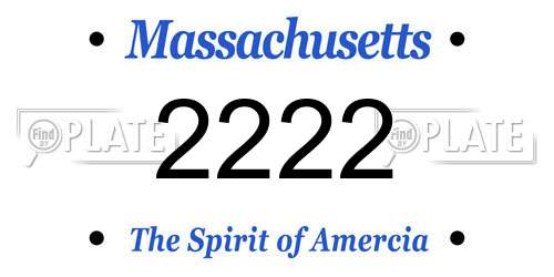 2222 Massachusetts License Plate