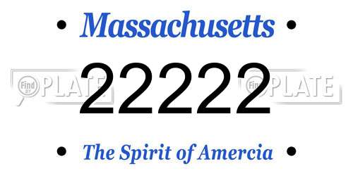 22222 Massachusetts License Plate