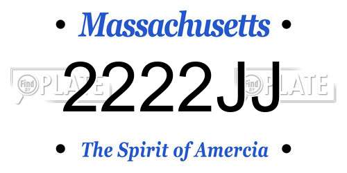 2222JJ Massachusetts License Plate