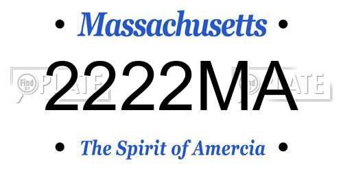 2222MA Massachusetts License Plate