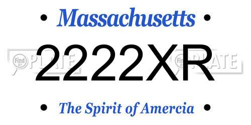 2222XR Massachusetts License Plate
