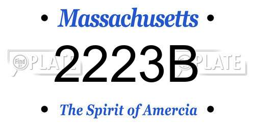 2223B Massachusetts License Plate