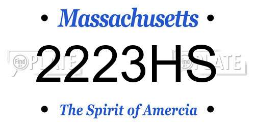 2223HS Massachusetts License Plate