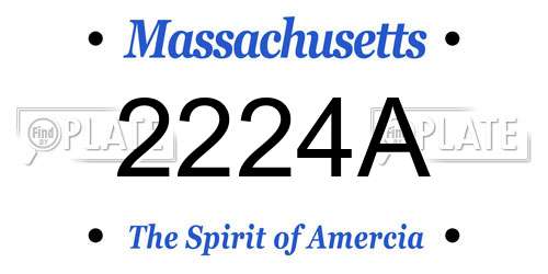 2224A Massachusetts License Plate