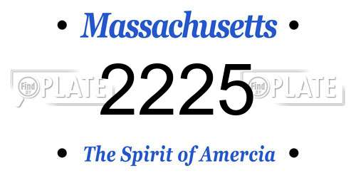 2225 Massachusetts License Plate