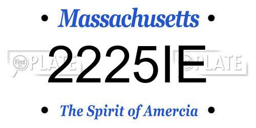 2225IE Massachusetts License Plate
