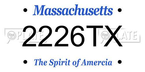 2226TX Massachusetts License Plate