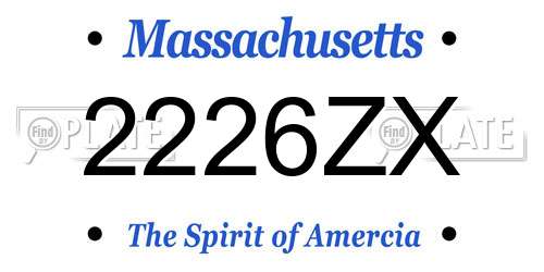 2226ZX Massachusetts License Plate