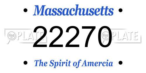 22270 Massachusetts License Plate