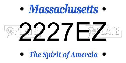 2227EZ Massachusetts License Plate