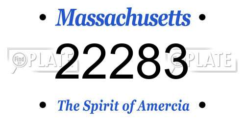 22283 Massachusetts License Plate