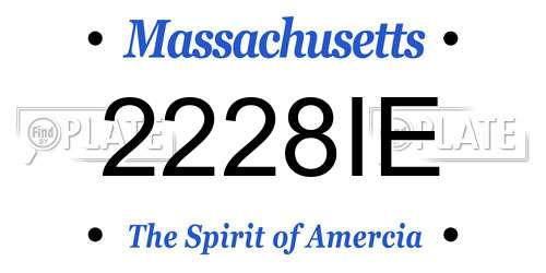 2228IE Massachusetts License Plate