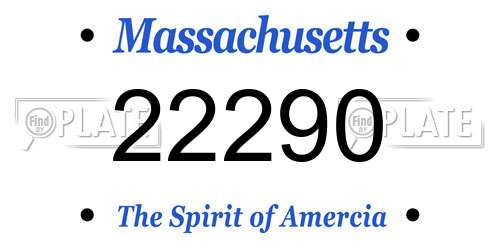 22290 Massachusetts License Plate