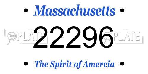 22296 Massachusetts License Plate