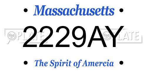 2229AY Massachusetts License Plate