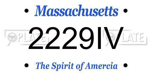 2229IV Massachusetts License Plate