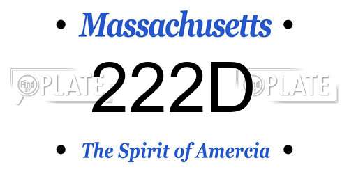 222D Massachusetts License Plate