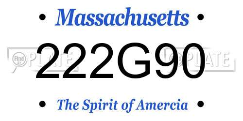 222G90 Massachusetts License Plate