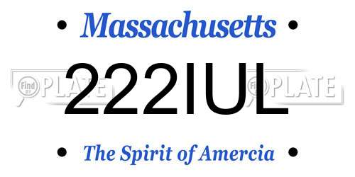 222IUL Massachusetts License Plate