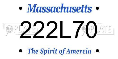 222L70 Massachusetts License Plate