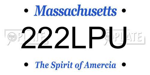 222LPU Massachusetts License Plate
