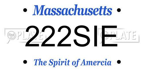 222SIE Massachusetts License Plate