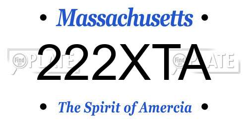 222XTA Massachusetts License Plate