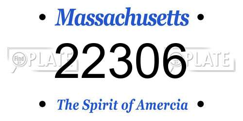 22306 Massachusetts License Plate