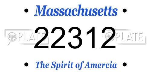 22312 Massachusetts License Plate