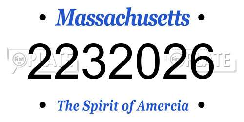 2232026 Massachusetts License Plate