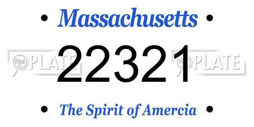 22321 Massachusetts License Plate