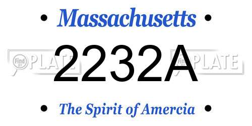 2232A Massachusetts License Plate