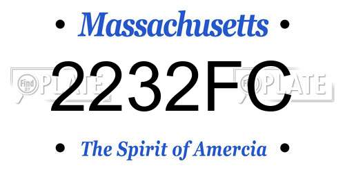 2232FC Massachusetts License Plate