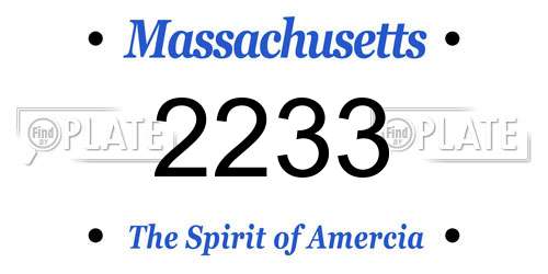 2233 Massachusetts License Plate