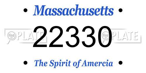 22330 Massachusetts License Plate