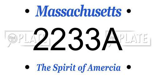 2233A Massachusetts License Plate