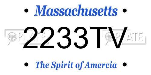 2233TV Massachusetts License Plate