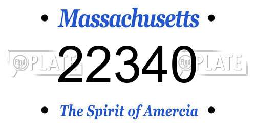 22340 Massachusetts License Plate