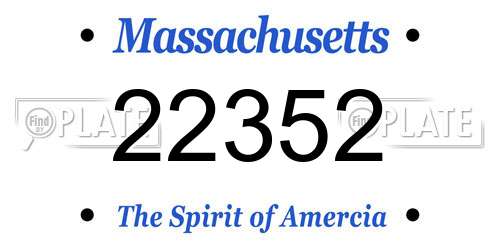 22352 Massachusetts License Plate