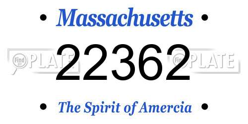 22362 Massachusetts License Plate