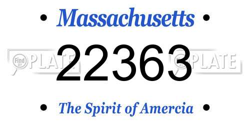 22363 Massachusetts License Plate