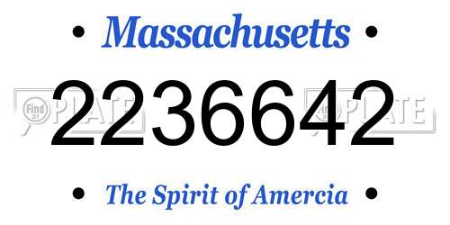 2236642 Massachusetts License Plate